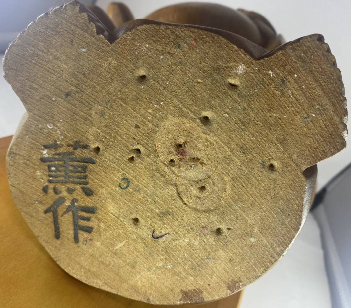 ☆布袋様 木像 薫作【木彫布袋像 天然木 布袋様 木製 置物 縁起物