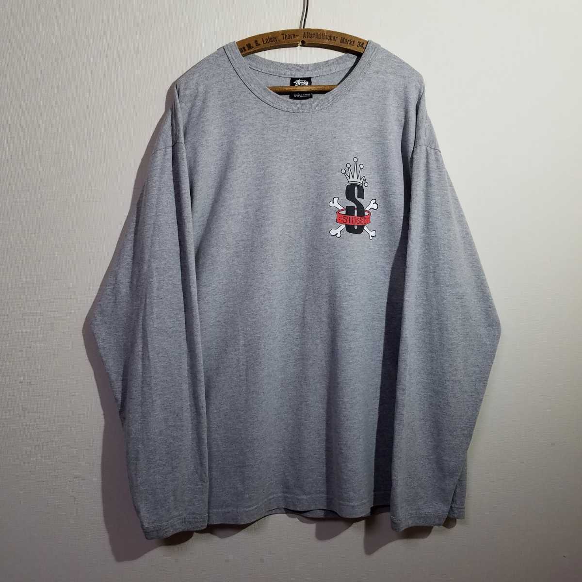 00s / サイズXL》ステューシー 王冠 クラウン ロングスリーブ Tシャツ 