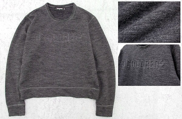 【大得価，豊富な】 定価6万円 伊製 ディースクエアード DSQUARED２&rdquo;Pumpkin Fit&rdquo; エンボスロゴ クルーネック 裏起毛 ジャージーニット スウェットシャツ/S(トップス)｜売買されたオークション情報、yahooの商 男性用