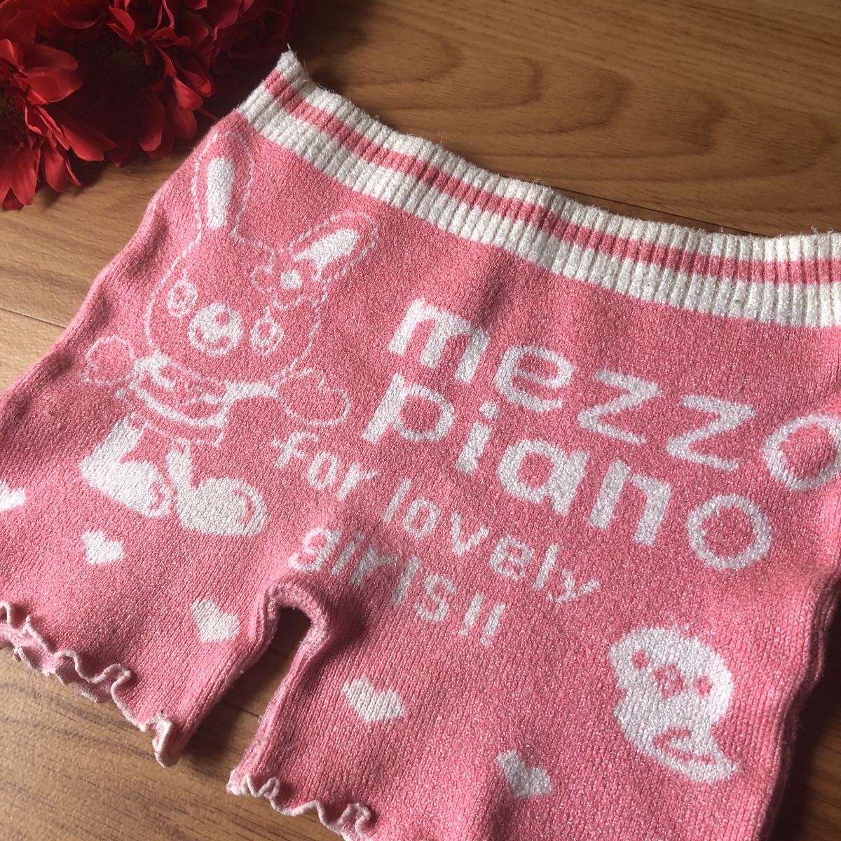 Mezzo Piano メゾピアノ オーバーパンツ 毛糸のパンツ フリーサイズ 