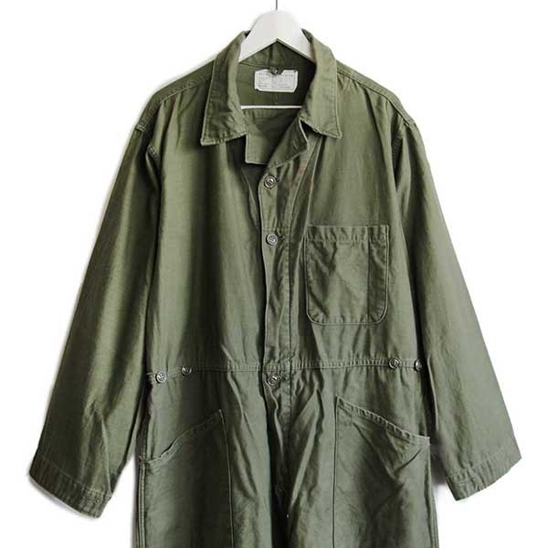 ☆80s 米軍 U.S.ARMY コットンサテン カバーオール オールインワン