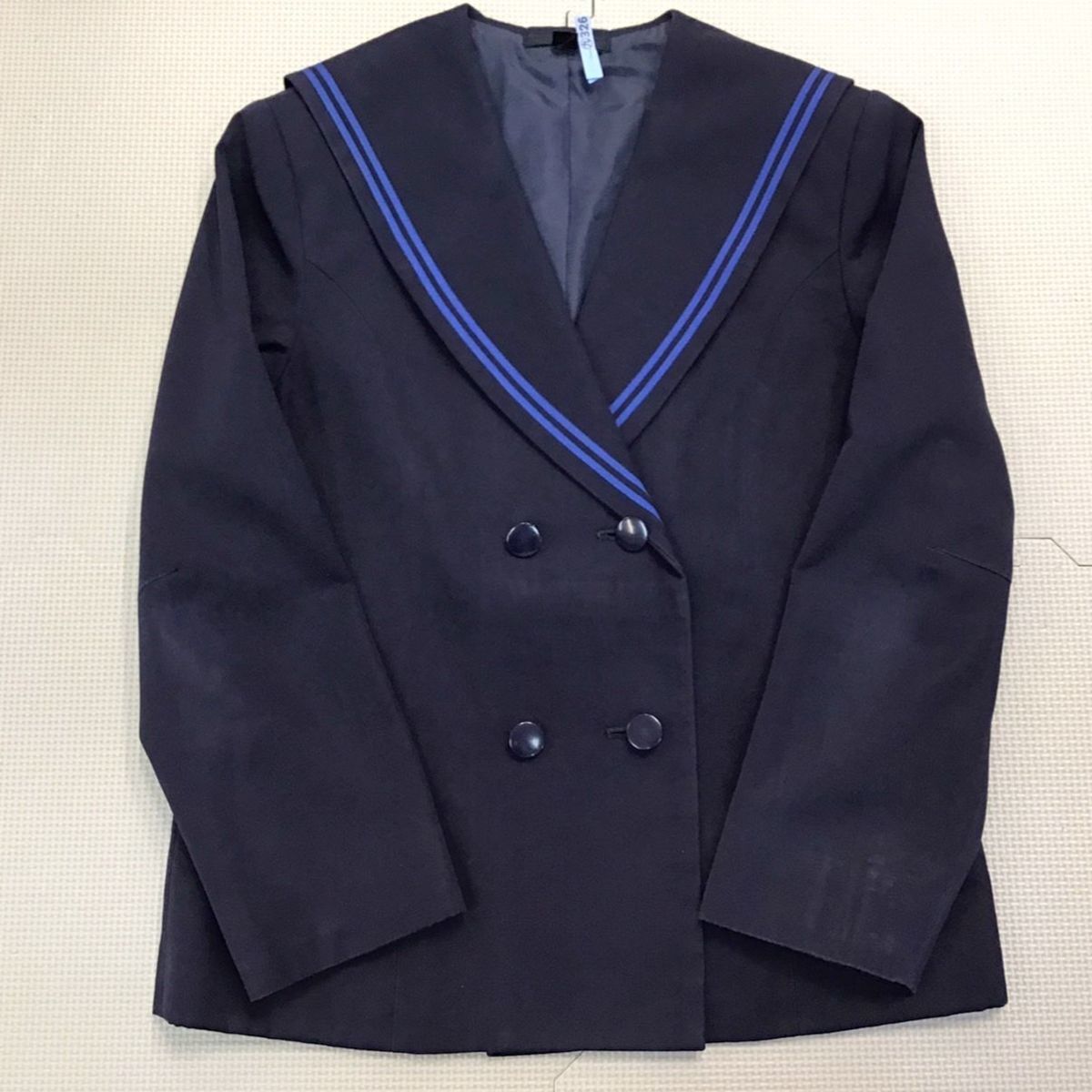 (Y)I326 (中古) 山形県 長井北中学校 4点セット /M/W63/セーラーブレザー/ベスト/スカート/ブラウス/青2本/冬服/制服/高校/女子学生/学生服