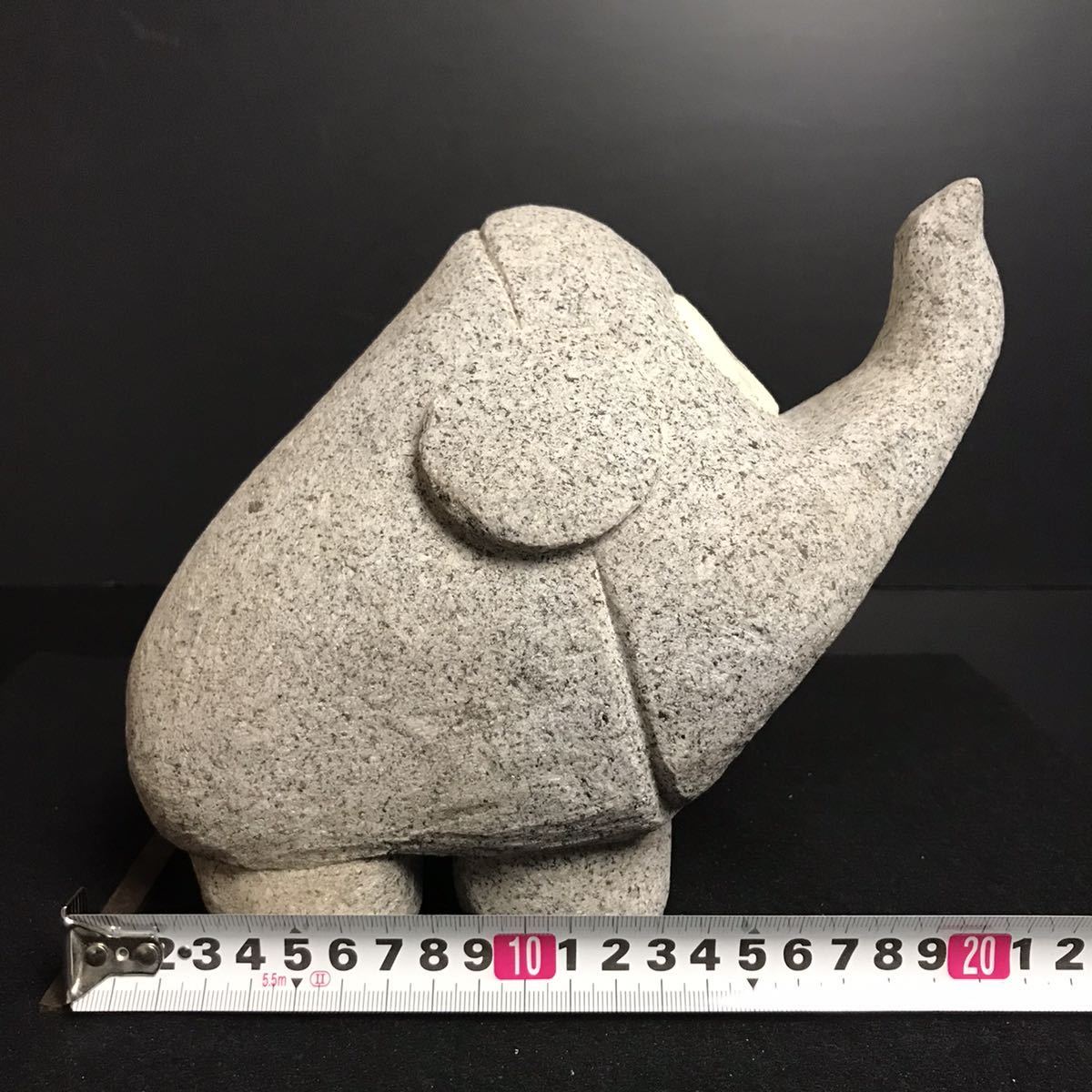 小さい ぞう 像 子ゾウ 石 置物 御影石 彫刻品 白い大理石の象の彫刻