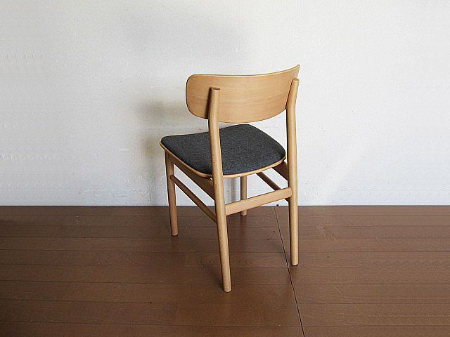 展示品 MUJI/無印良品 ブナ材ラウンドチェア/布座 ダイニングチェア