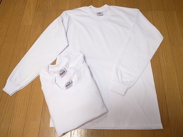 【即決 送料無料】PROCLUBプロクラブPRO CLUBヘビーウエイトHeavy Weightロングスリーブ長袖無地Tシャツ白ホワイトXL 3枚 首周りボディ頑丈 PRO プロクラブ CLUB Tシャツ 厚手 白黒2枚セット