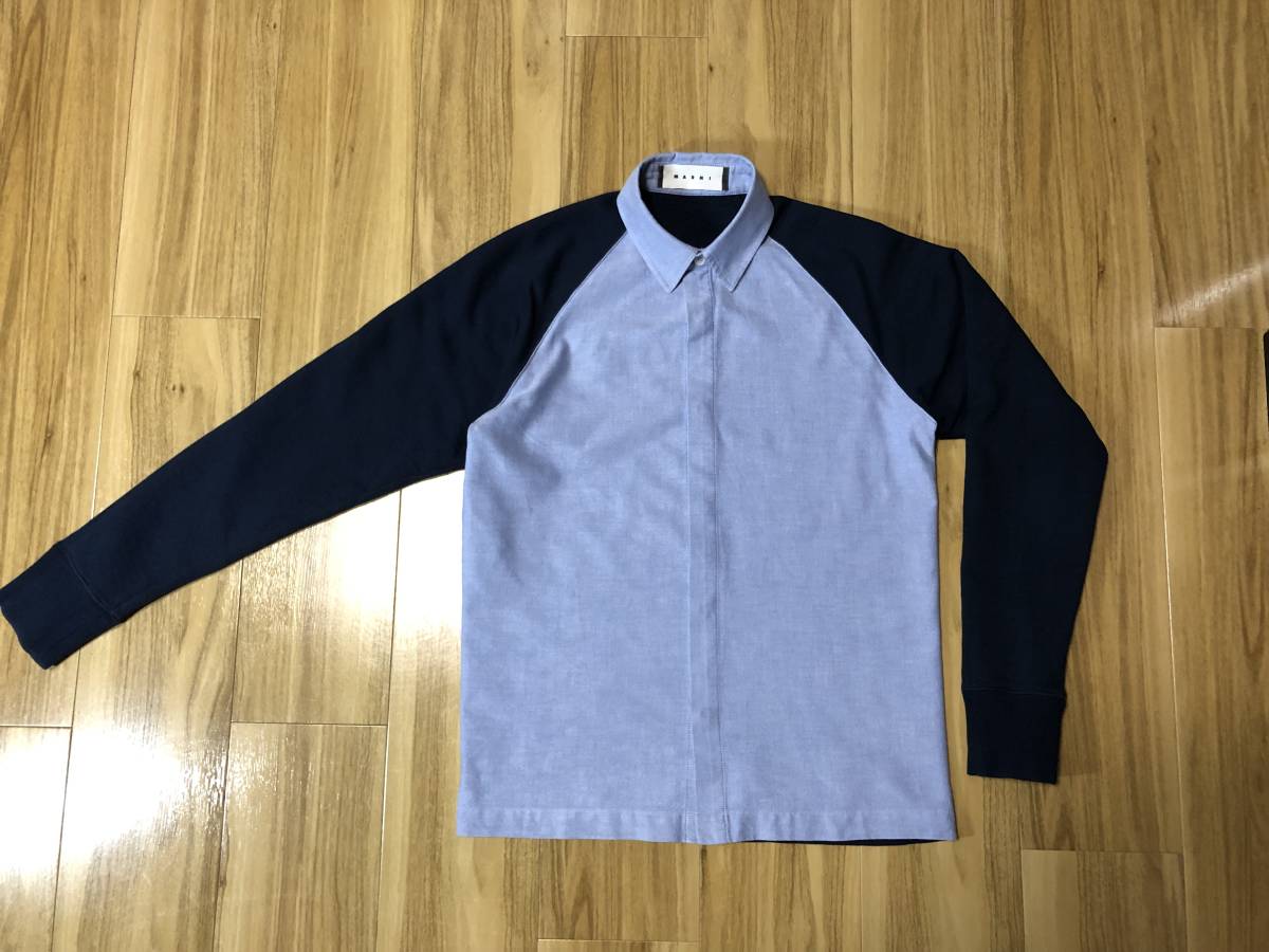 1円～!!美品 MARNI マル二 伊勢丹別注色 オックスフォード×スウェット 