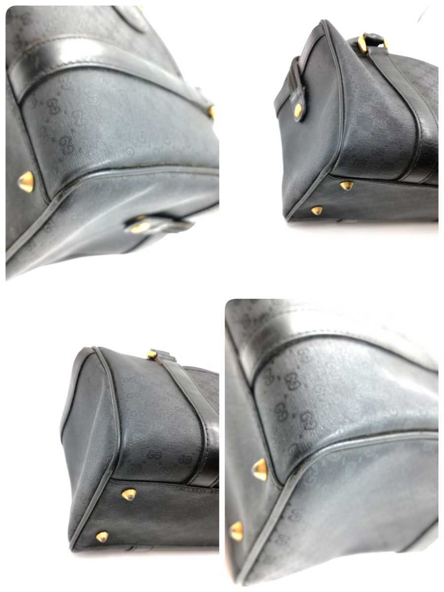 1円スタート GUCCI オールドグッチ マイクロGG PVC ミニボストンバッグ