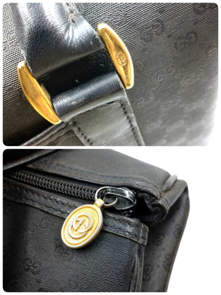 1円スタート GUCCI オールドグッチ マイクロGG PVC ミニボストンバッグ