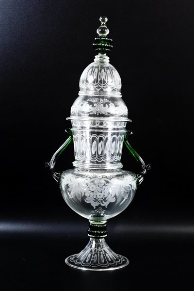 人気セール，新作登場 ヴェネチアングラス 蓋付瓶 ガラス工芸 オブジェ デキャンタ べネチアンガラス(工芸ガラス)｜売買されたオークション情報、yahooの商品情報をアーカイブ公開 - オークファン 工芸ガラス