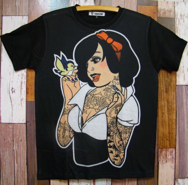 M 白雪姫 タトゥー ディズニーパロディtシャツ イラスト キャラクター 売買されたオークション情報 Yahooの商品情報をアーカイブ公開 オークファン Aucfan Com