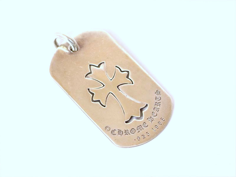 1円○美品○クロムハーツ○ドッグタグクロス ネックレストップ○SV925