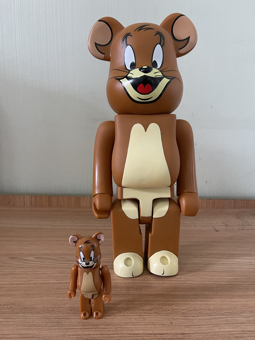 BE@RBRICK 100%&400%セット JERRY FLOCKY フロッキー Ver. TOM AND JERRY ベアブリック 70mm&280mmTall メディコム トイ