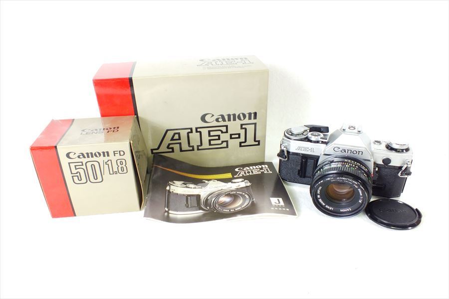◇ Canon キャノン AE-1 フィルム一眼レフ 50mm 1.8 取扱説明書有り 元箱
