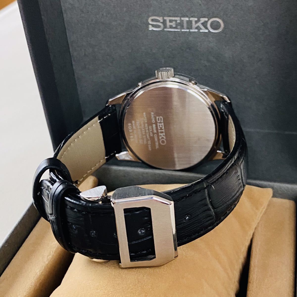 SEIKO ソーラー電波 SBTM253 7B24-0BR0 ネイビーブルー美品 SEIKO 電波 