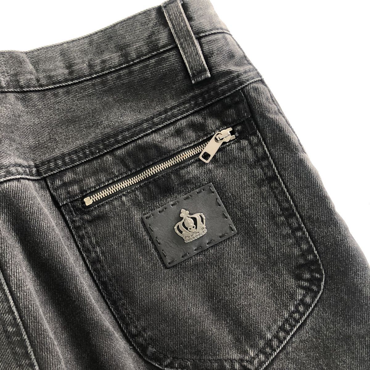 c1《美品》DOLCE&GABBANA ドルチェ&ガッバーナ レザー黒タグ *14GOLD 