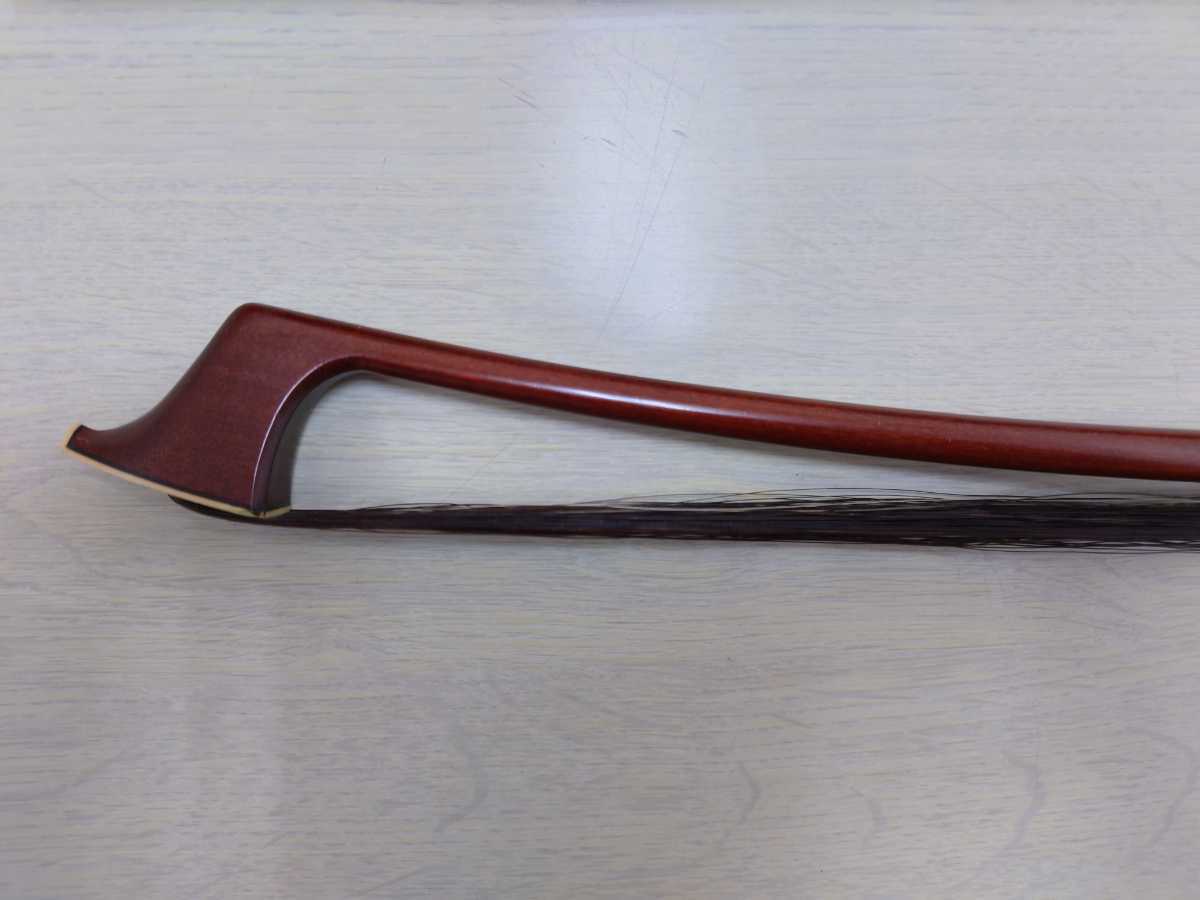 杉藤楽弓社 コントラバス 弓 ジャーマン No.1000G 4/4 黒毛張り替え 美 