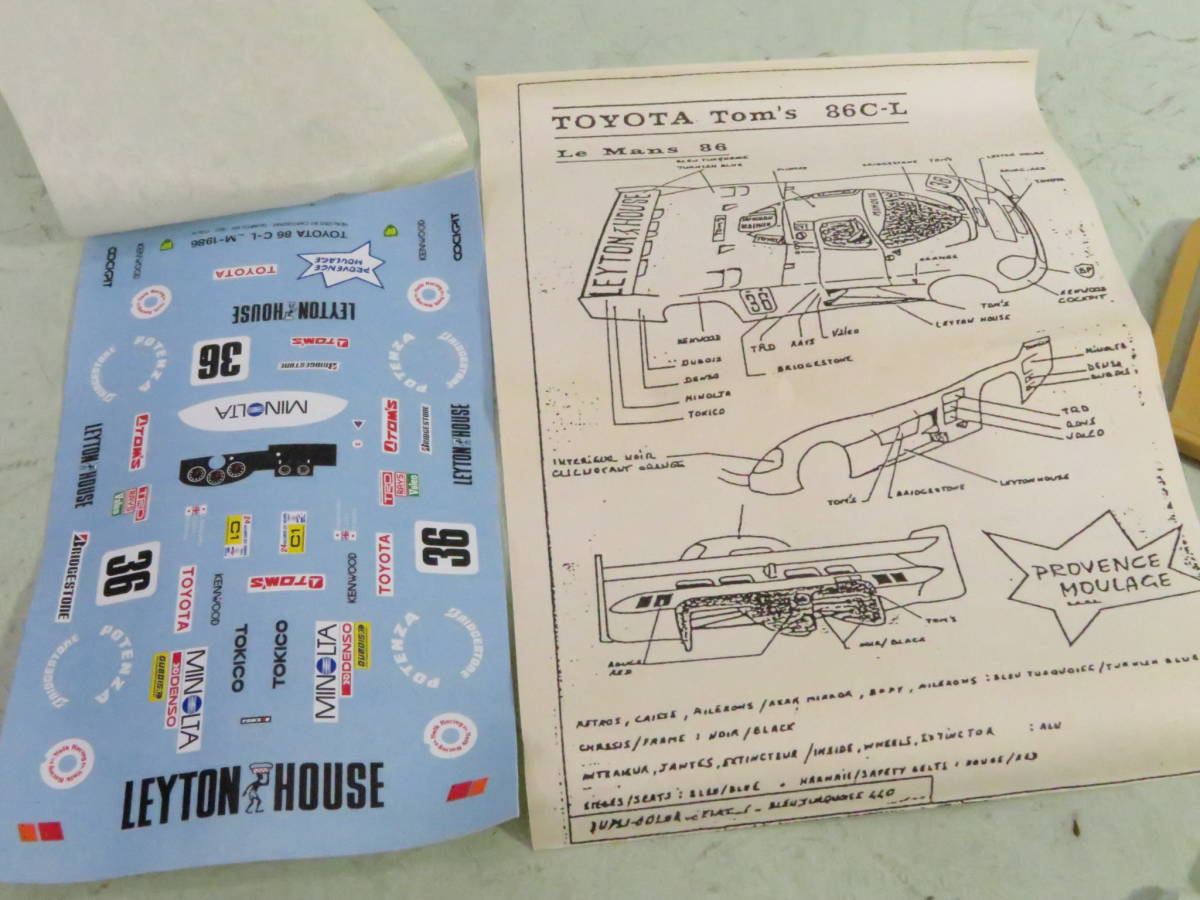 TOYOTA 89 C-V N°36 LE MANS 1989 KIT Monte PROVENCE MOULAGE 1:43 of