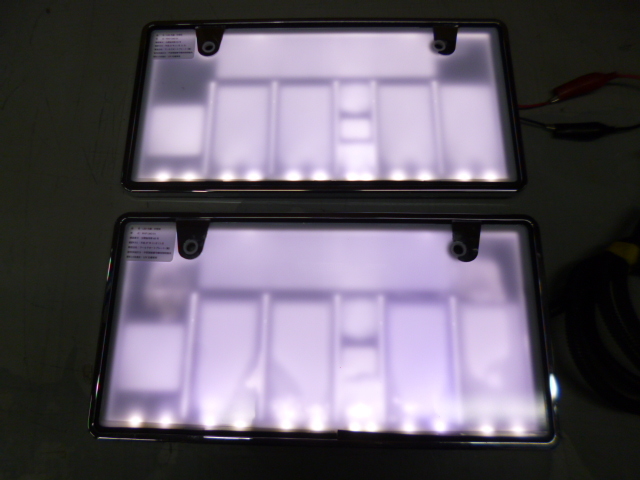 字光式 ナンバープレート LED 中型用 メッキ枠付 字光式照明器具 