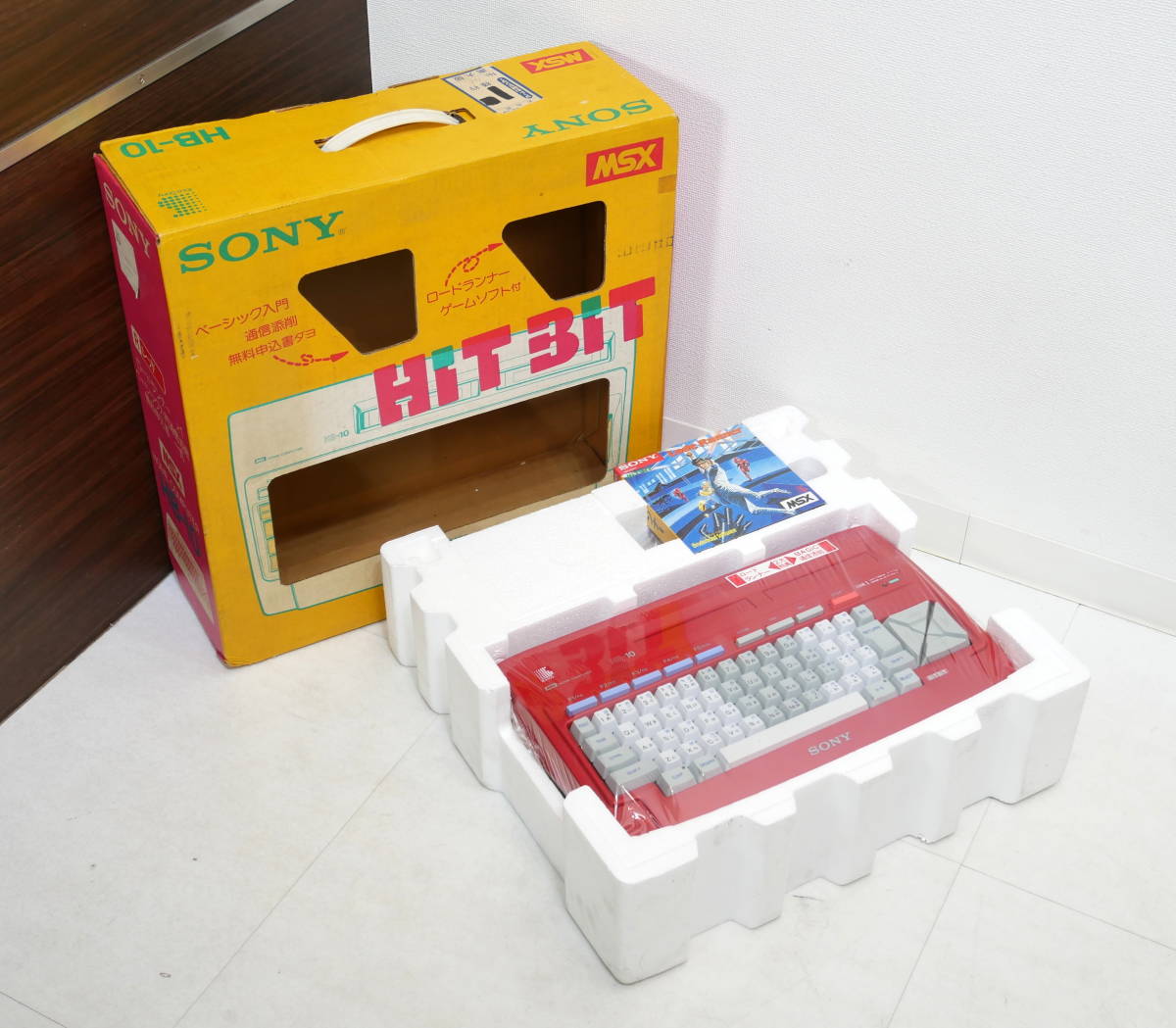 R402-A76 レア 品 SONY ソニー MSX HOME COMPUTER HB-10 レッド 箱 MSXソフト ロードランナー デッド ...