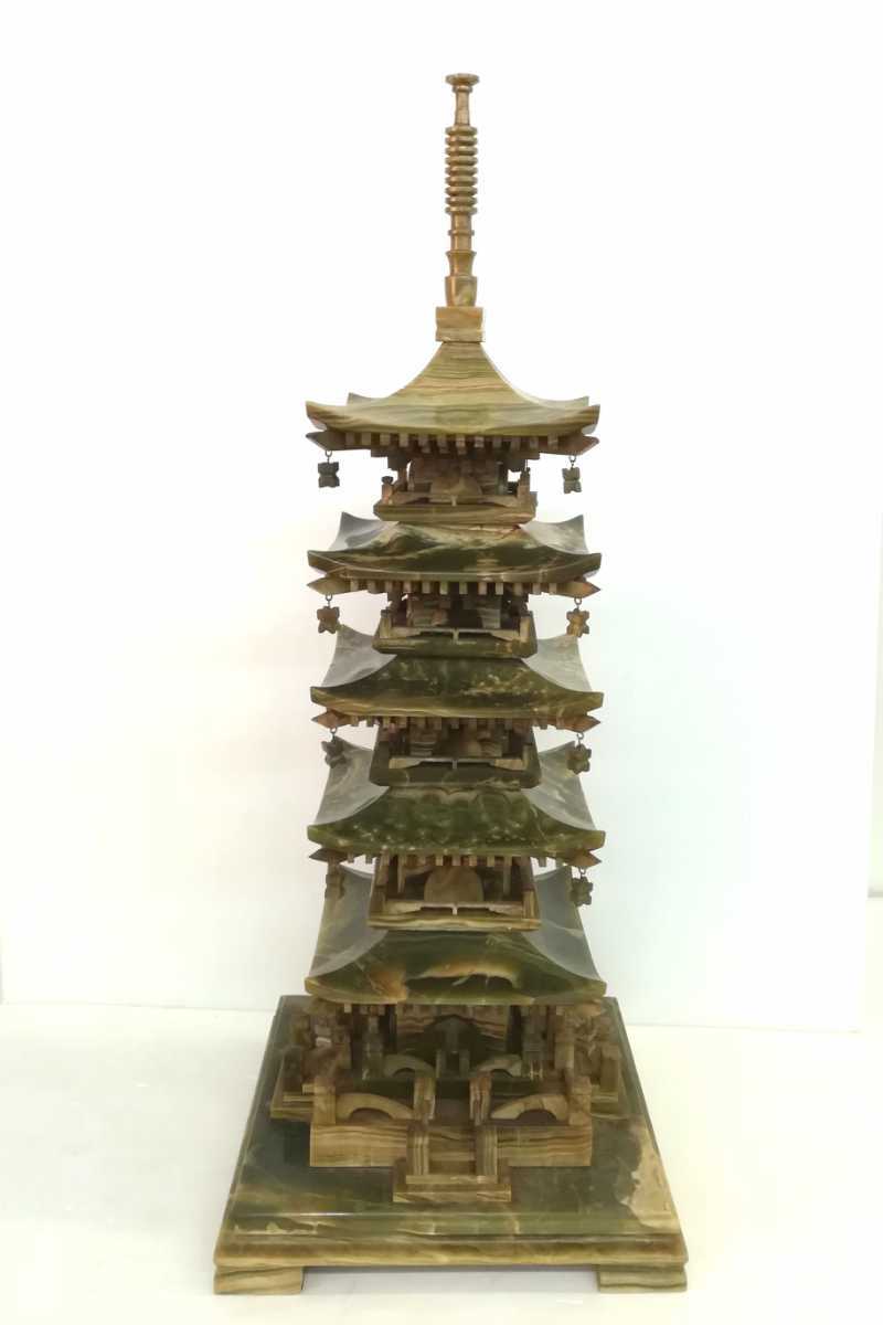 O31F0471/ 【引取限定】【発送不可】大型 五重塔 オニキス 大理石 