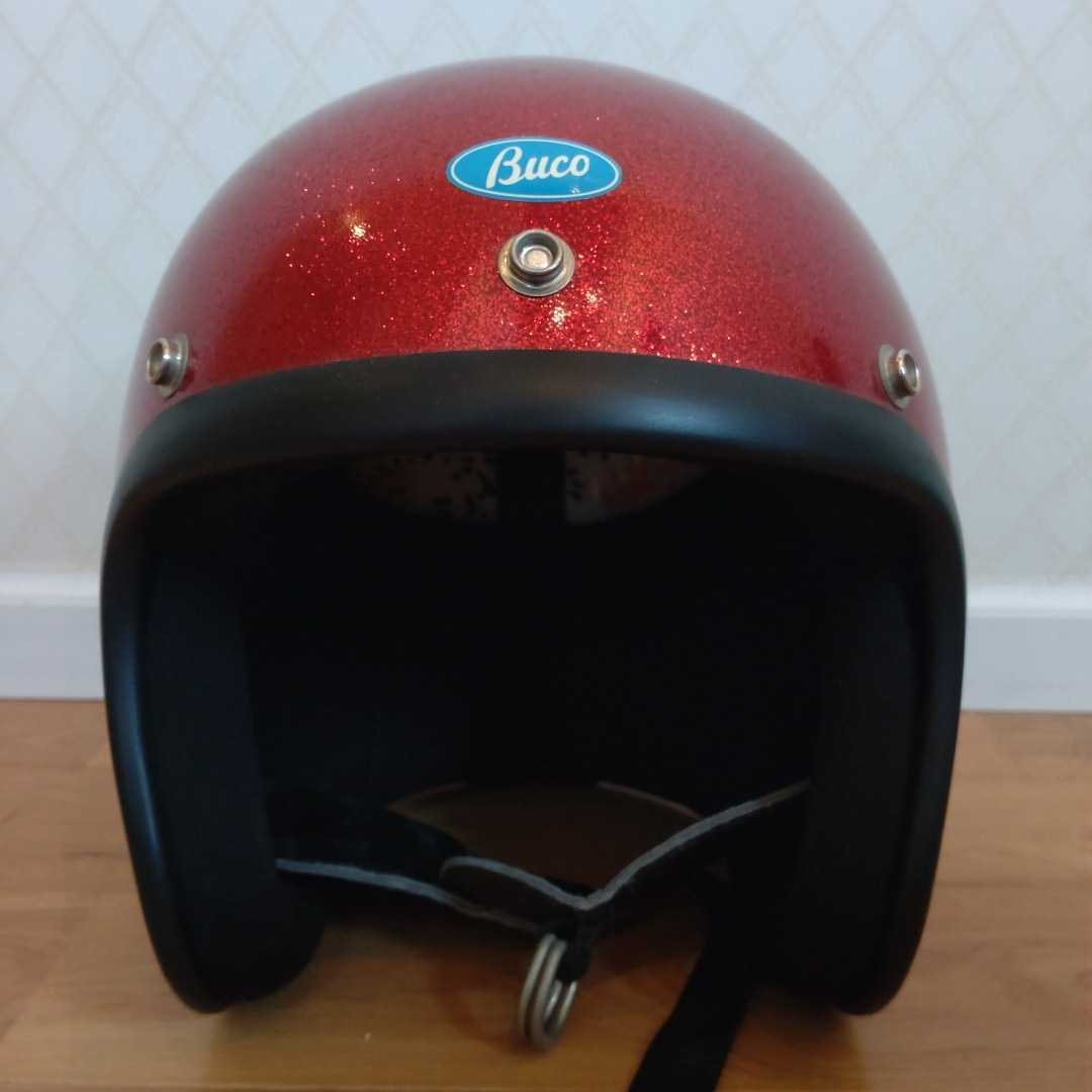 Small Buco ジェット　ヘルメット ブコ　赤ラメ　サイズ56〜57 BUCO 赤ラメ トイズマッコイ ブコ ジェットヘルメット (Lサイズ)｜売買