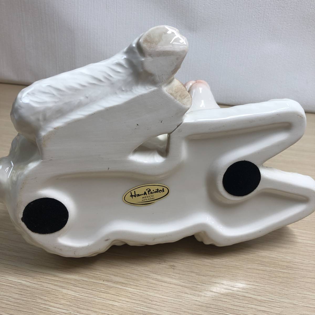 加藤工芸 子羊 2体セット 陶器 Hand Painted フィギュリン 置物 動物
