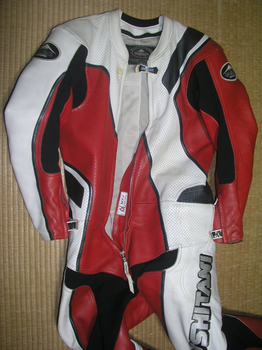 ブーツ込 Kushitani クシタニ 革ツナギ レーシングスーツ 赤・白・黒