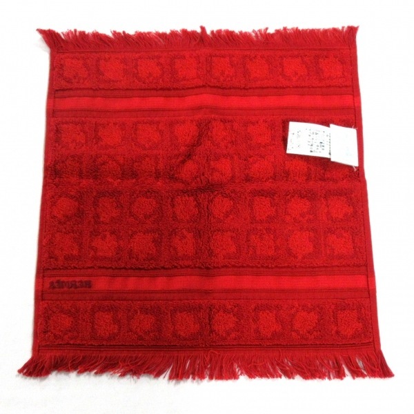 エルメス HERMES - パイル レッド ハンドタオル/フリンジ 新品同様 小物