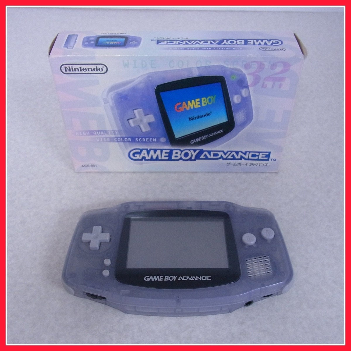 動作品 GBA ゲームボーイアドバンス AGB-001 本体 ミルキーブルー 箱付 