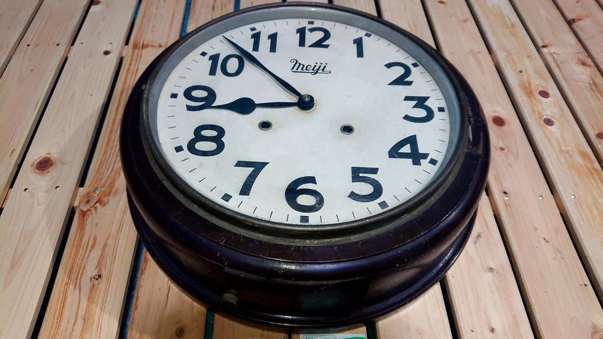 meiji 掛け時計 丸型 アンティーク 昭和レトロ 時計(アナログ)｜売買  