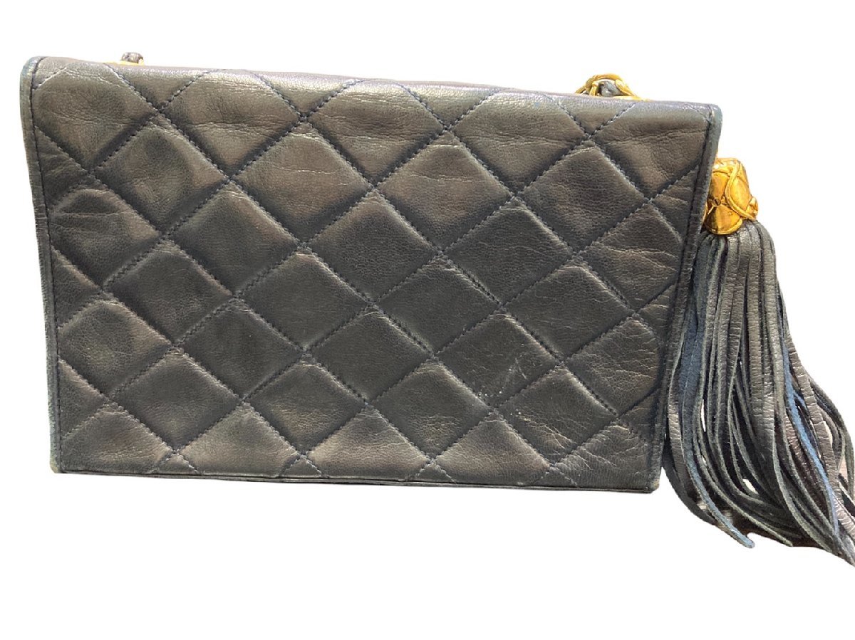 ○シャネル CHANEL マトラッセ チェーンバッグ フリンジ ラムスキン 