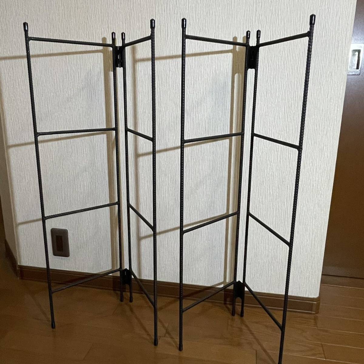 大人気！！ 手作りアイアン家具 折り畳みラック 西海岸インテリア 4段