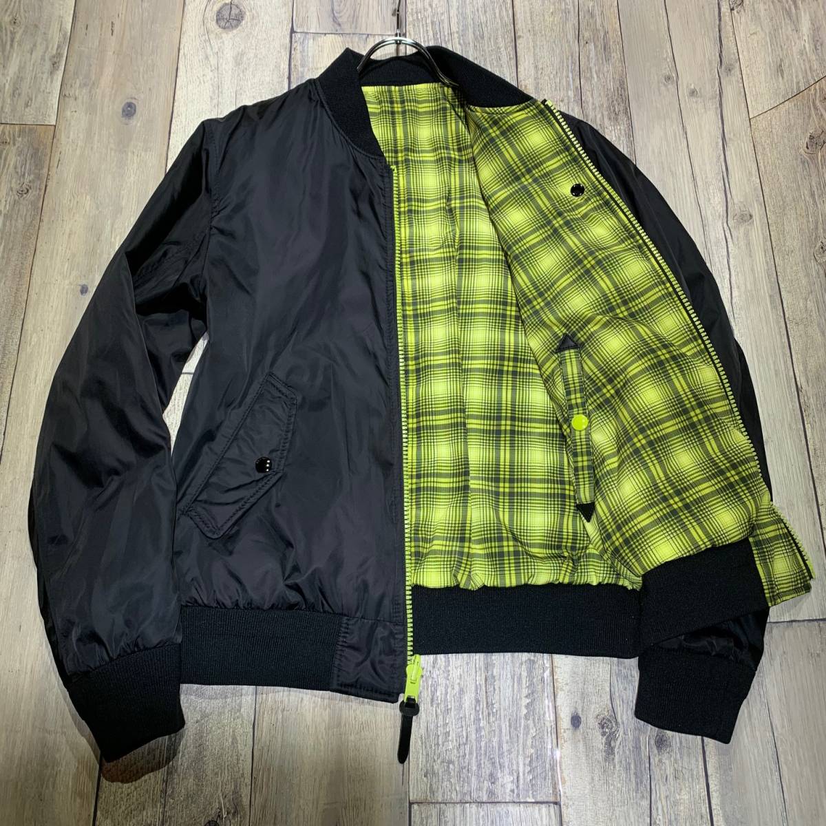 ☆リバーシブル☆コーチ/COACH/MA-1/ブラック/黒 /イエロー/黄色/L/春