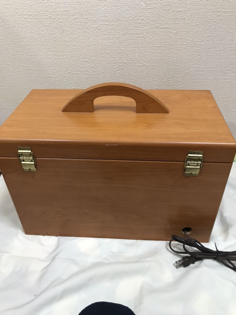 昭和レトロ 三面鏡 木製 メイクボックス 三面鏡付き 持ち手付き コスメ