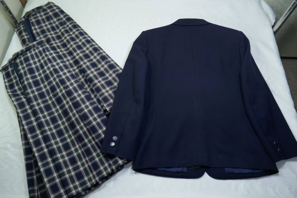 9 千葉県 木更津第二中学校 ブレザー(160A) 冬＆夏チェック柄スカート 