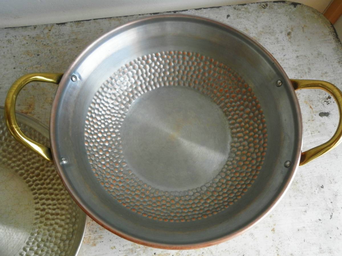 レトロ＊銅鍋＊銅製品＊浅鍋＊両手鍋＊ブロンズ＊湯豆腐＊しゃぶしゃぶ