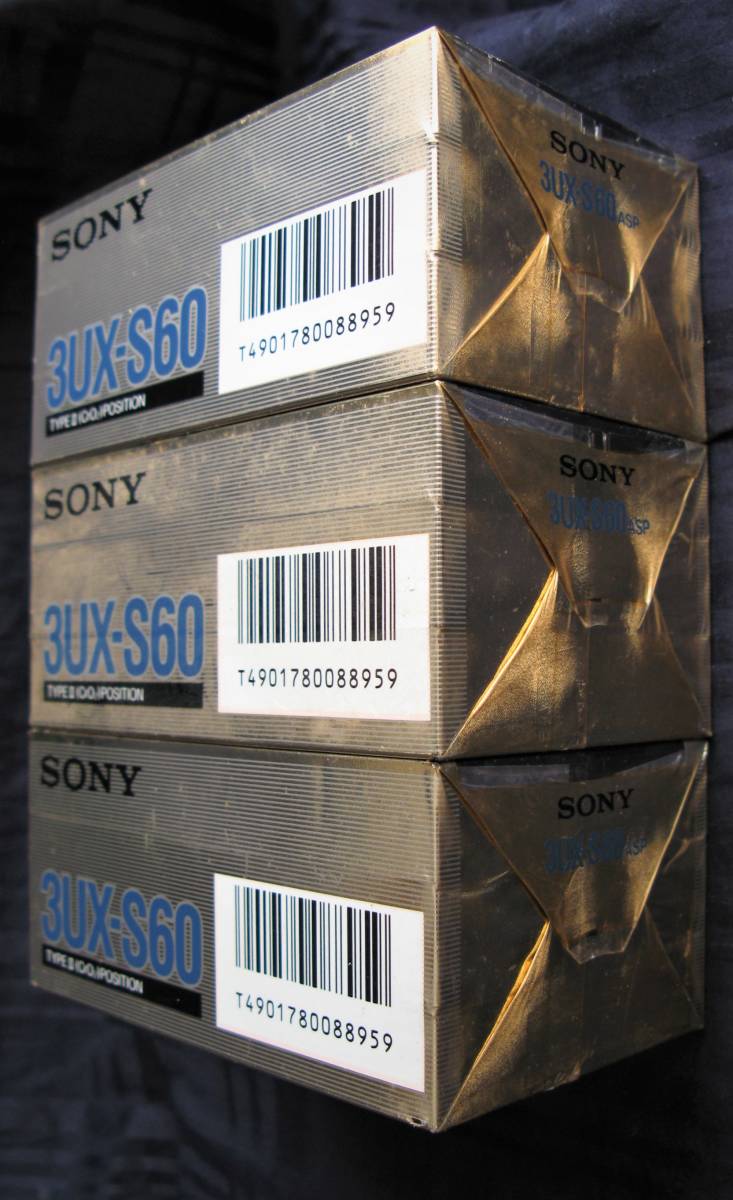 SONY UX-S 60 TYPEⅡ(CrO2)POSITION HIGH BIAS 70μs EQ High Position 特別限定品3巻セットｘ３パック 計９本 未開封 未使用品 SONY 0 UX &frasl;SONY unused! 中古