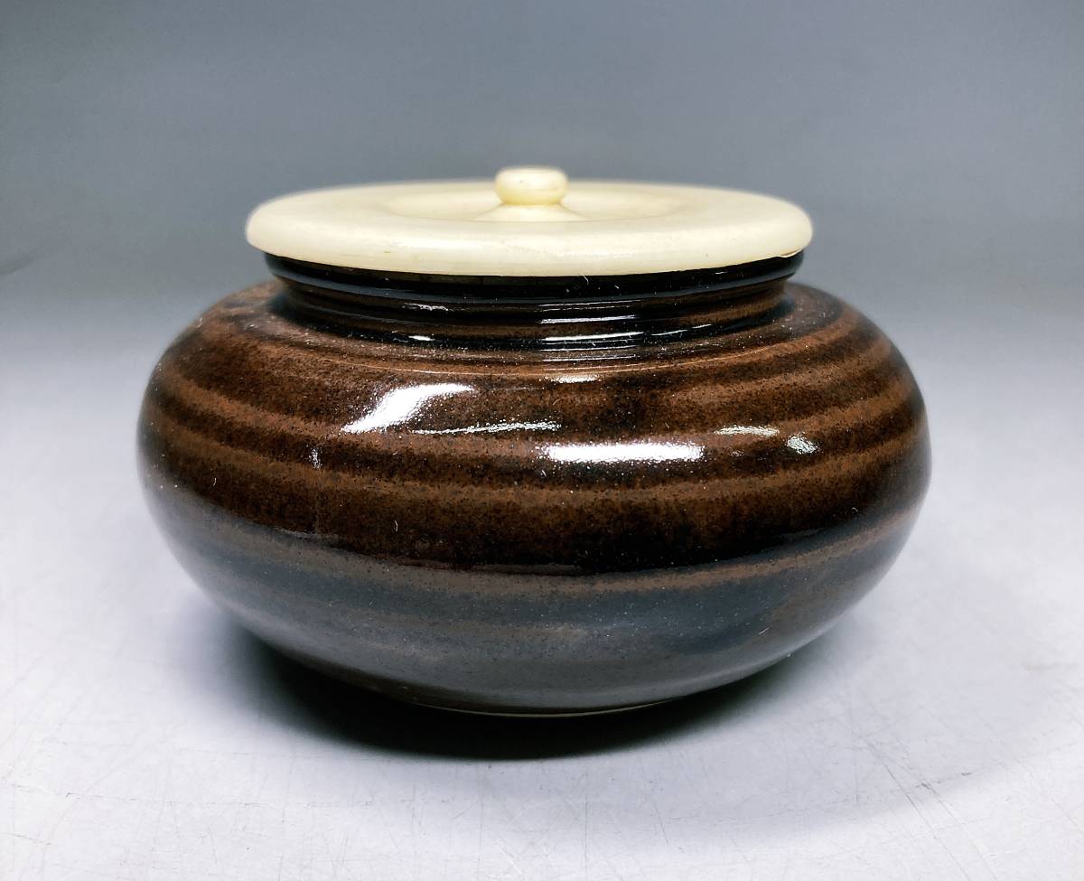 茶道具　京焼　万代草山作　文殊茶入　仕覆付　共箱　V　R6122 茶道具 京焼 万代草山作 文殊茶入 仕覆付 共箱 V R6122 - メルカリ