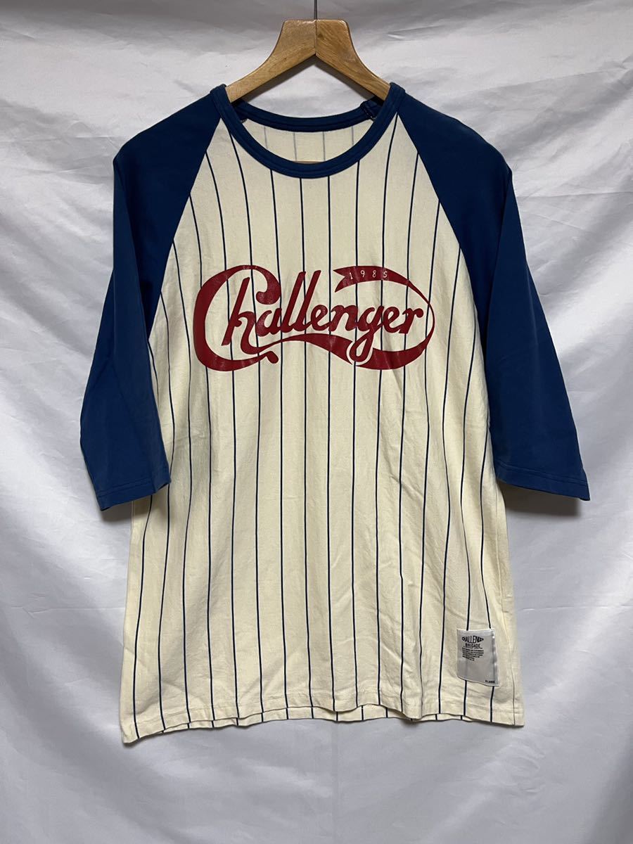 CHALLENGER チャレンジャー 5分丈 ラグラン tシャツ ストライプ 