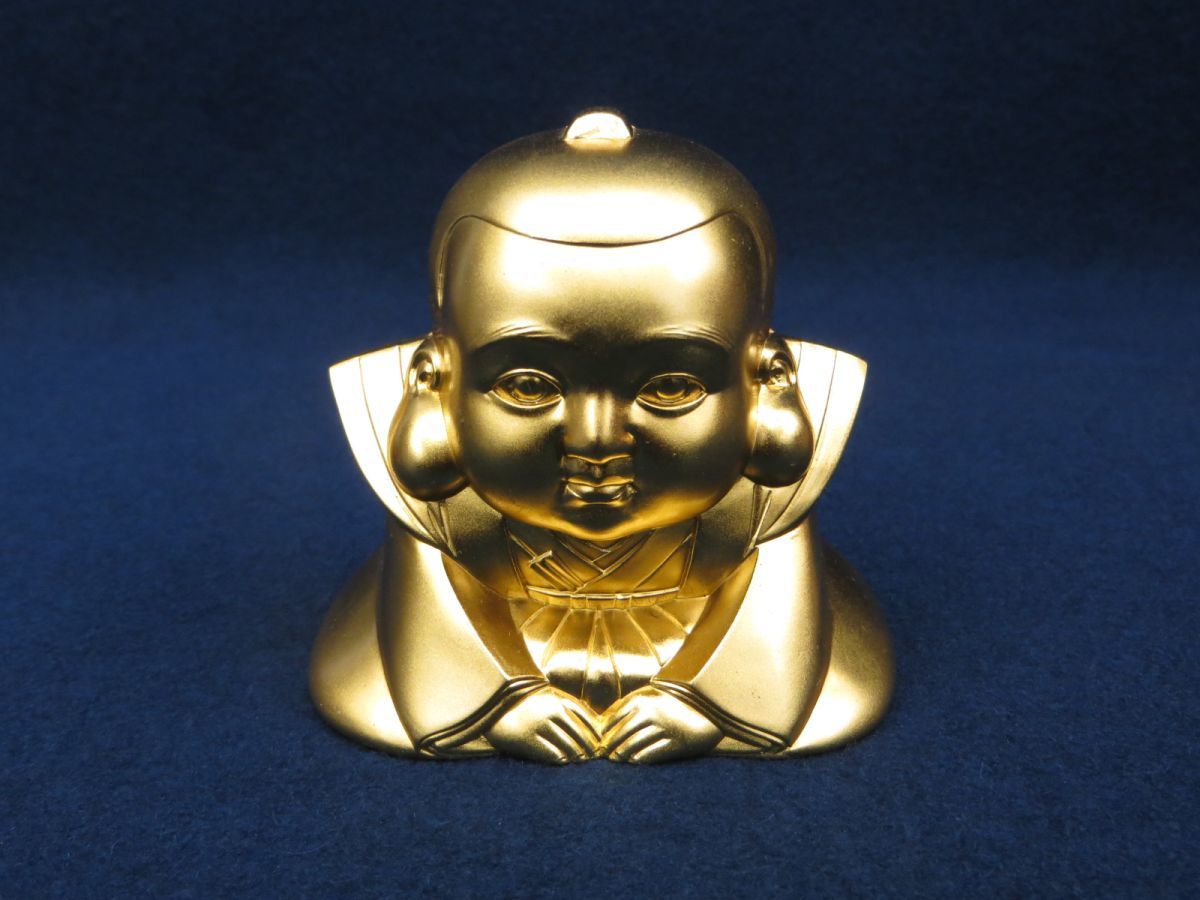 ☆24KGP 福助人形☆縁起物/商売繁盛/叶福助/金メッキ/消費税0円(雑貨 