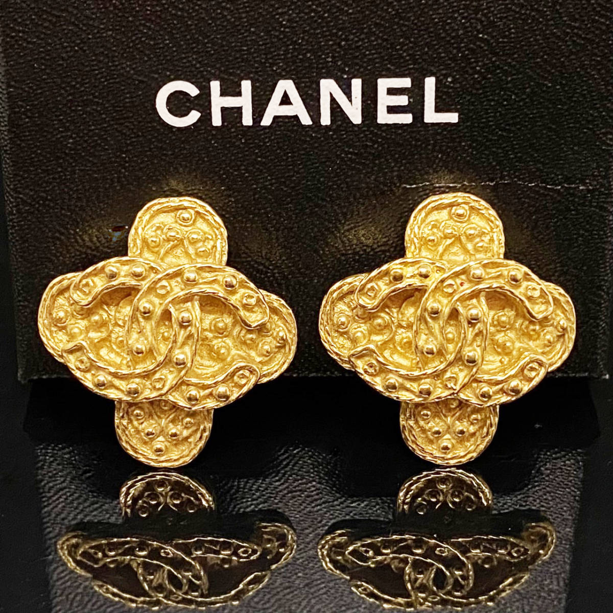 CHANEL シャネル ココマーク ヴィンテージ - イヤリング ブラック 