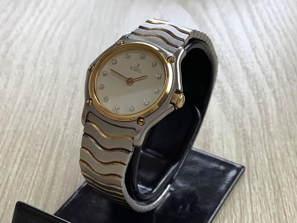 EBEL エベル 12P ダイヤインデックス 24Kゴールド クォーツ レディース 