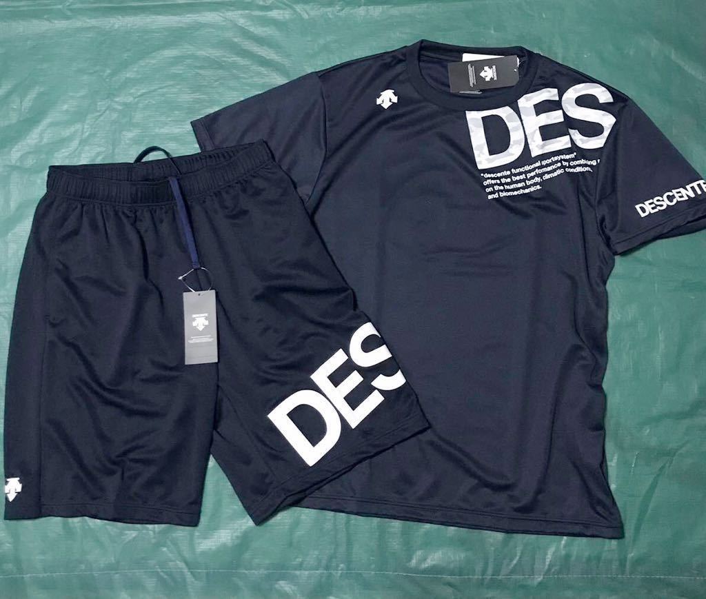 新品 紺ネイビー【メンズL】◇DESCENTE◇半袖パンツ 上下セット L