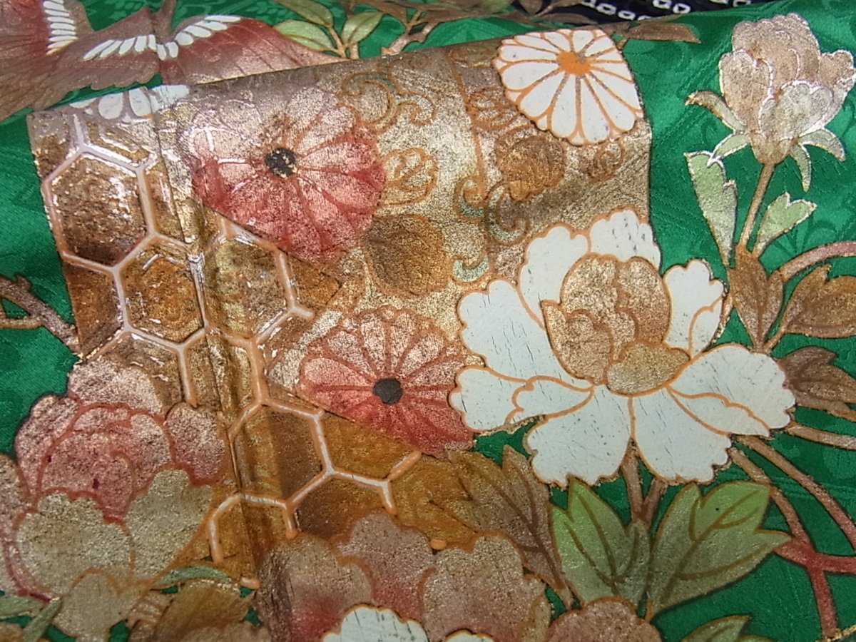 花美人着物□豪華振袖 絞り 鳳凰花文 金彩 逸品 ps3053 金彩 逸品 最