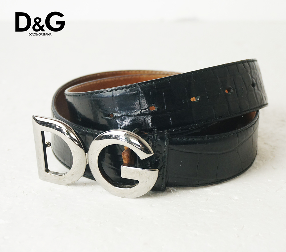 最安値，100%新品 90CM-36INCH DG シルバー&times;クロコ型ブラックレザー ベルト DOLCE＆GABBANA ドルガバ ドルチェ&ガッバーナ(ベルト)｜売買されたオークション情報、yahooの商品情報をアーカイブ公開 - オークフ 服飾小物