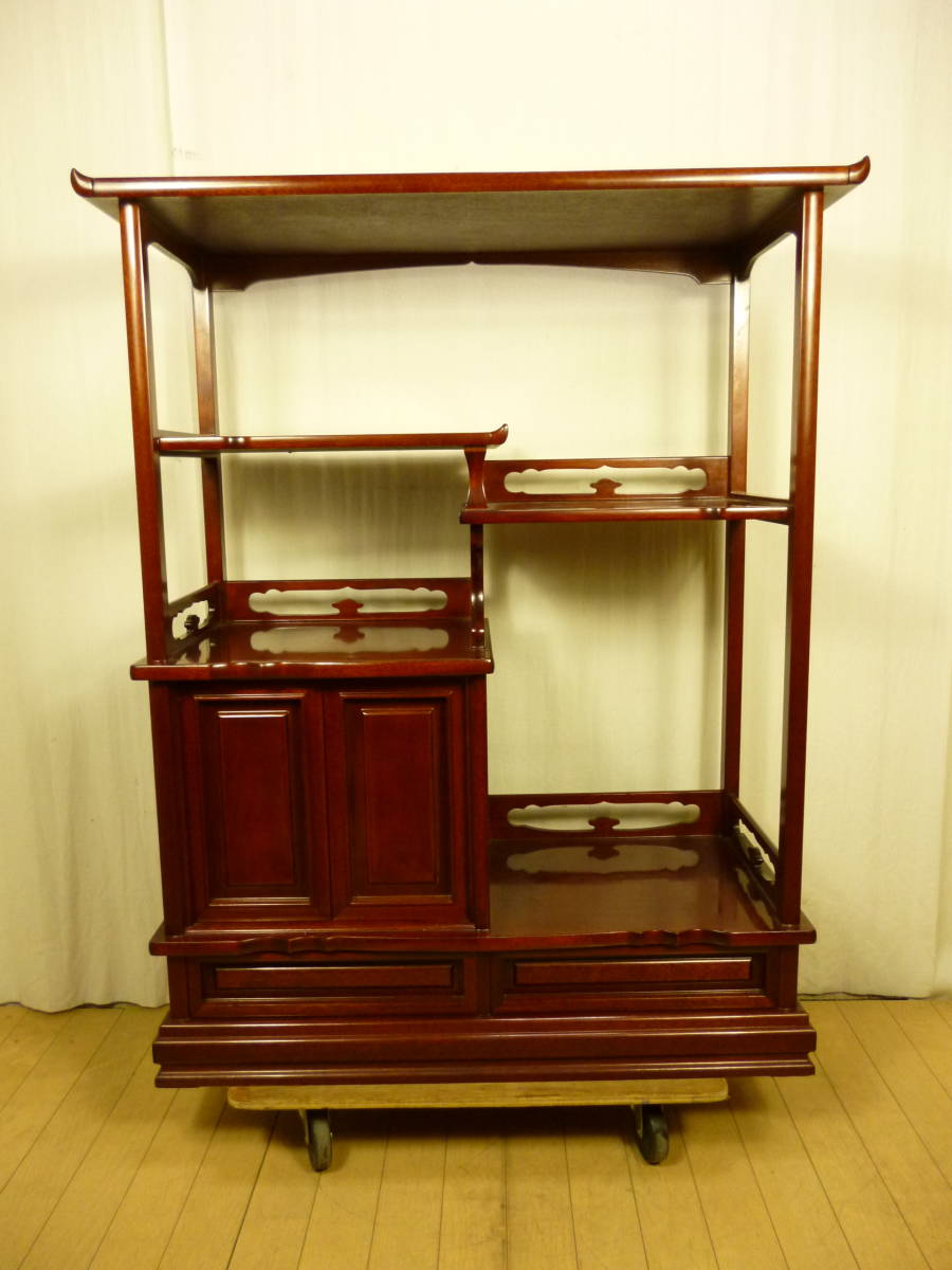 【格安，品質保証】 花梨の飾り棚 和家具 茶棚 高さ１０６ｃｍ(飾り棚)｜売買されたオークション情報、yahooの商品情報をアーカイブ公開 - オークファン 飾り棚