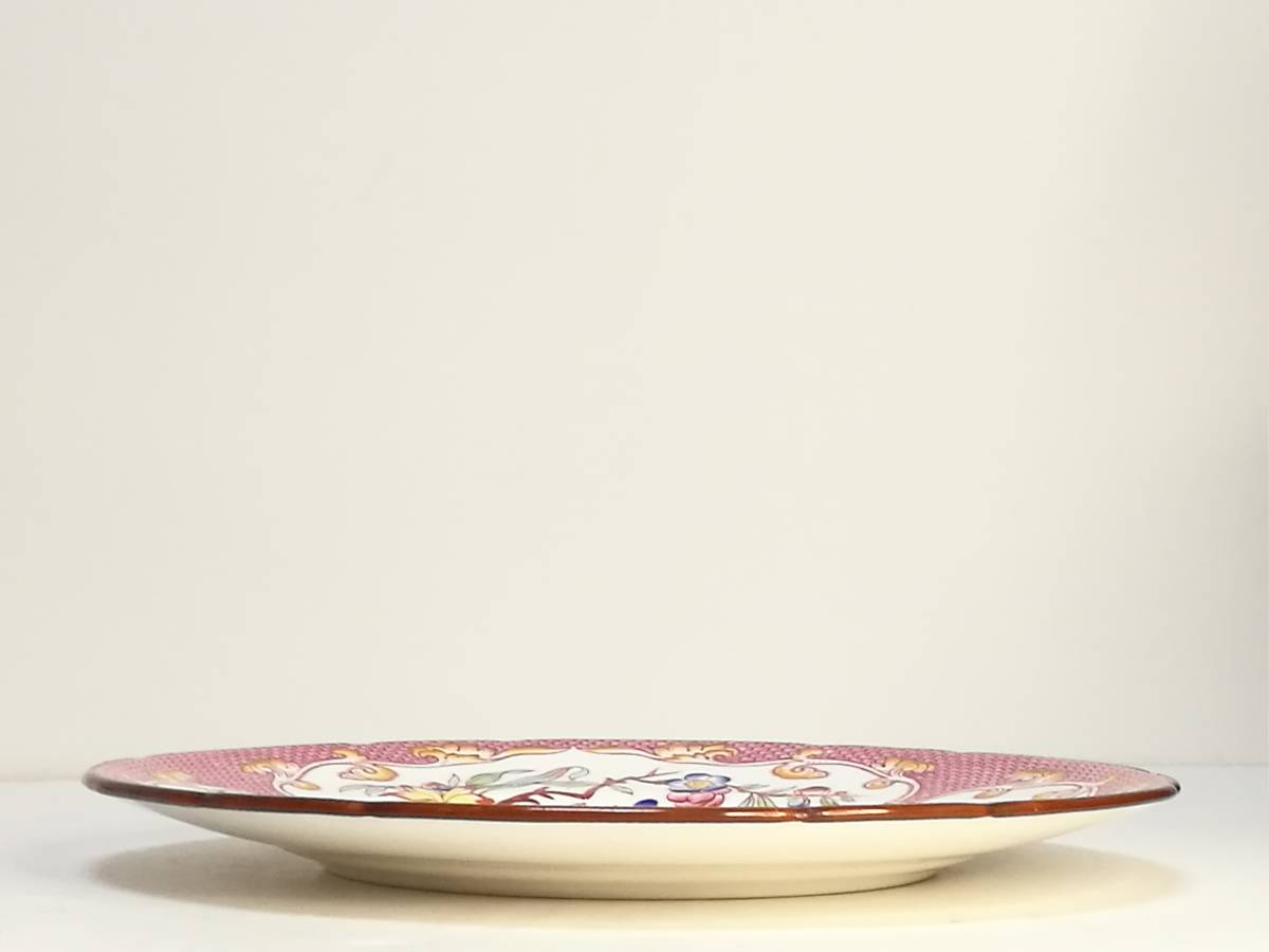 フランス アンティーク MINTON SARREGUEMINES 花リム デザートプレート