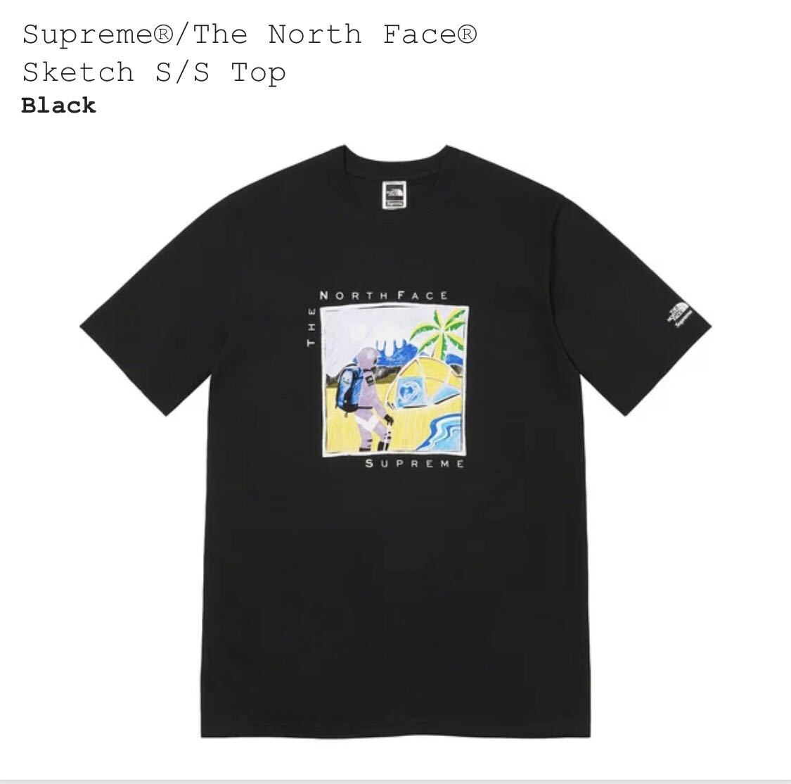 新品 Supreme The North Face Sketch S/S Top Black XLサイズ 