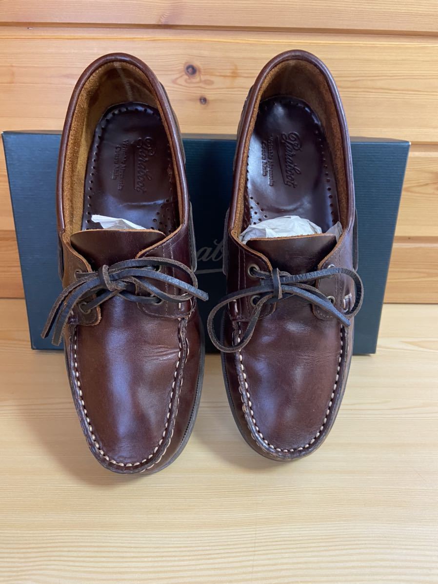 美品 パラブーツ Paraboot バース デッキシューズ BROWN 靴 