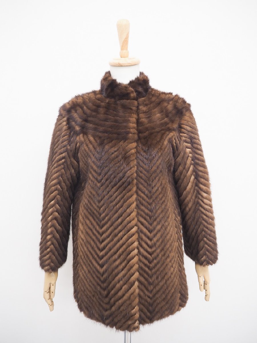 美品□SAGA MINK ミンク superb quality Ranched mink 毛皮 コート 黒